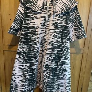 Ganni Zebra Print Mini Dress - Black and White